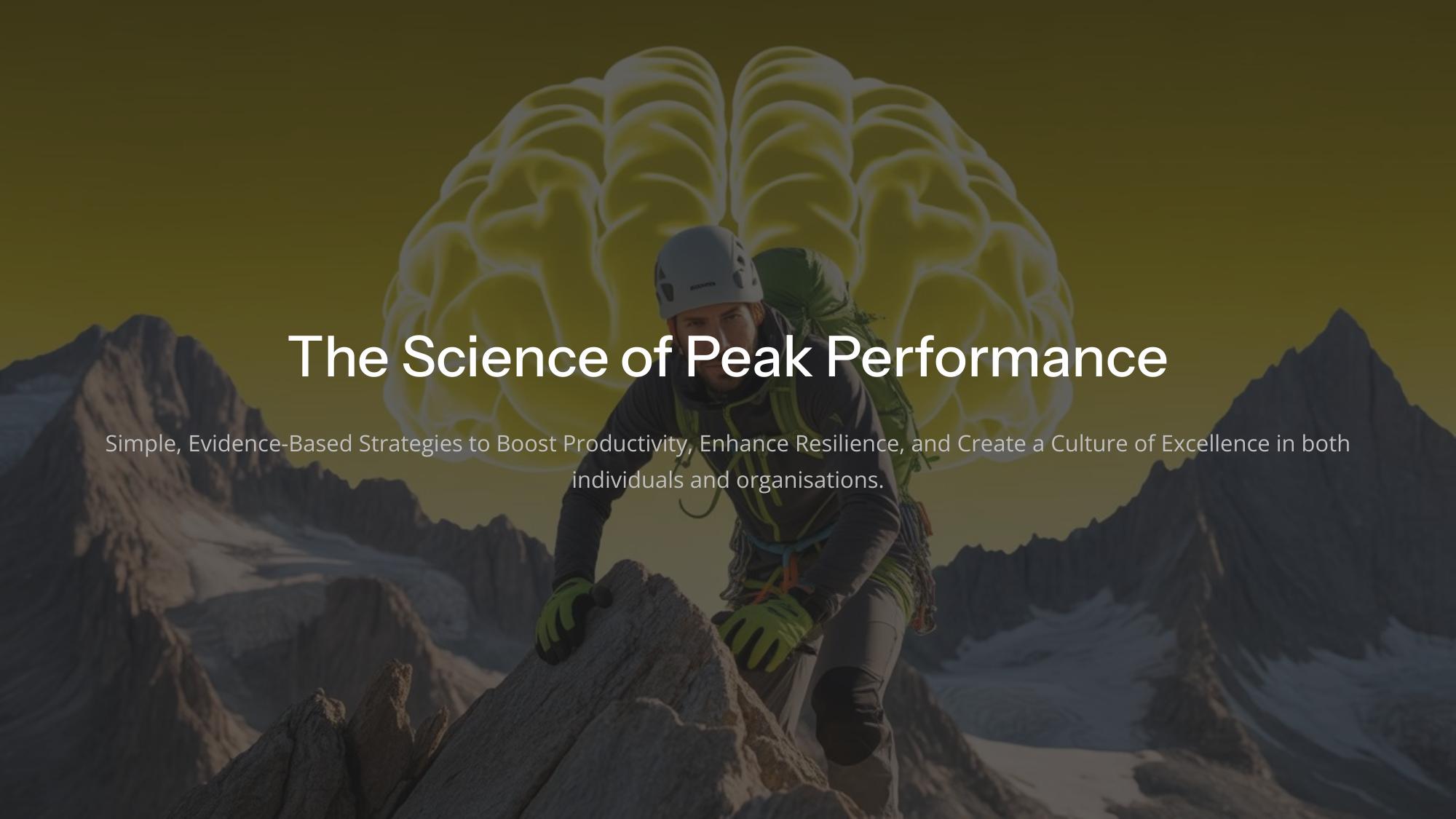 Cover of The Science of Peak Performance booklet